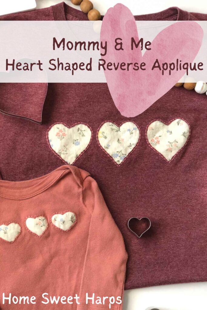 Valentine's Day Reverse Applique hearts pin